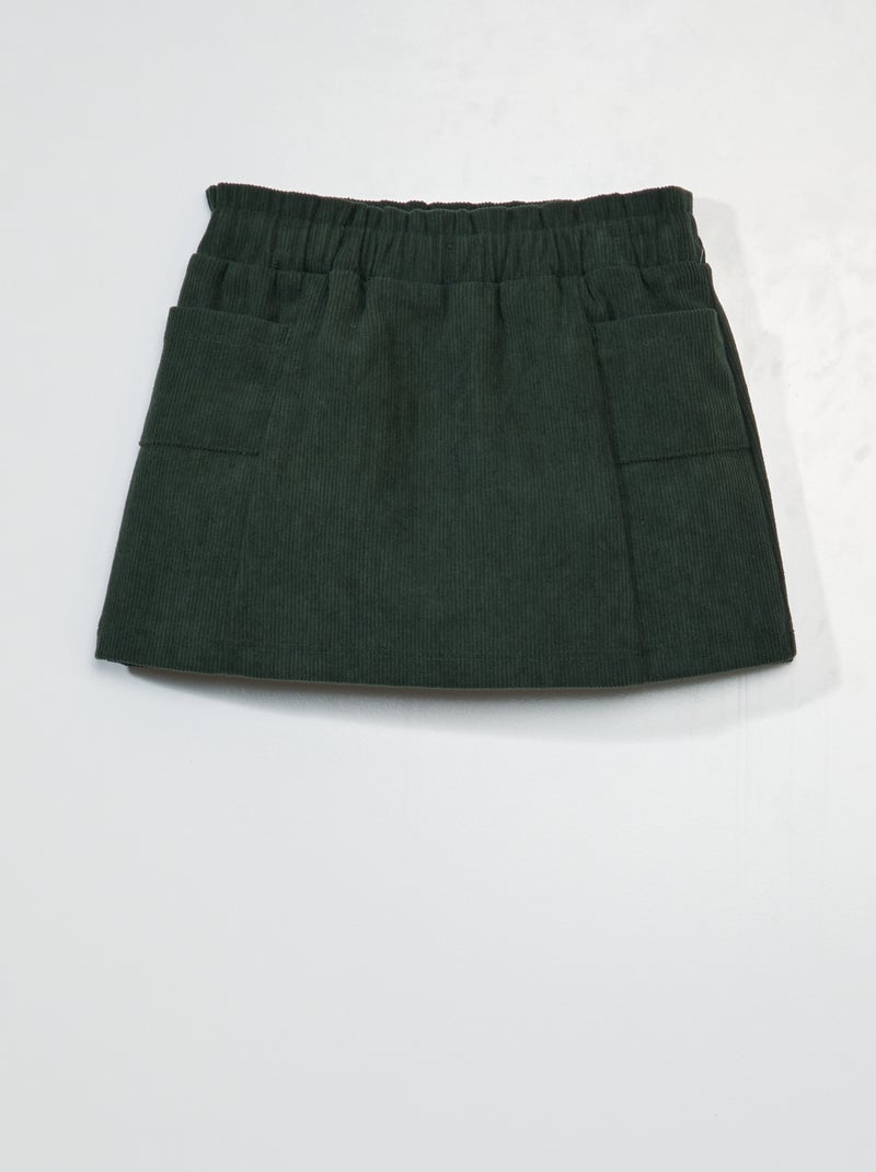 Falda de pana VERDE - Kiabi