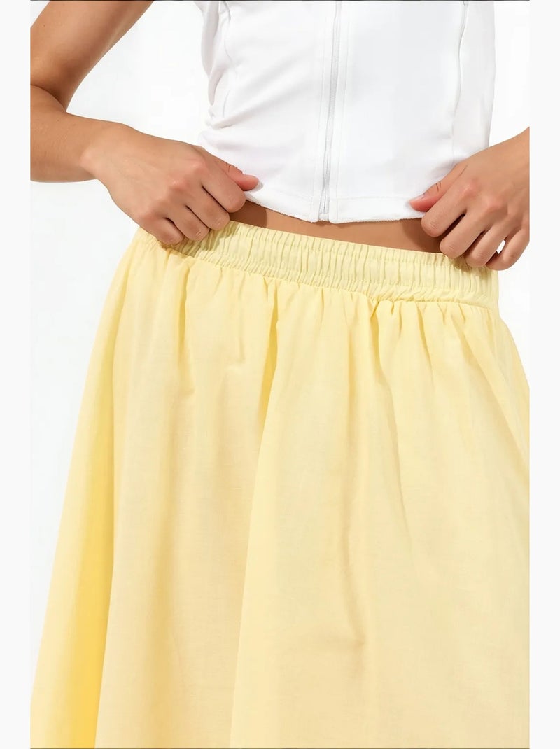 Falda de poliéster busem Amarillo limón - Kiabi