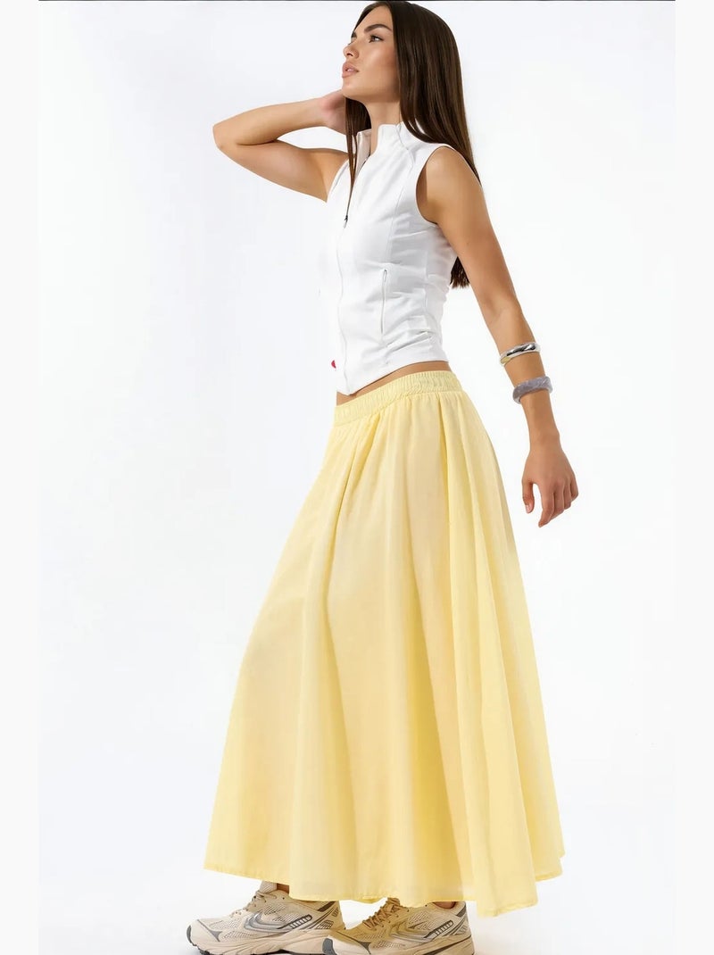 Falda de poliéster busem Amarillo limón - Kiabi