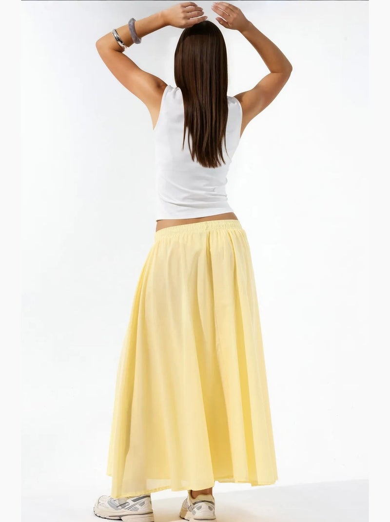 Falda de poliéster busem Amarillo limón - Kiabi