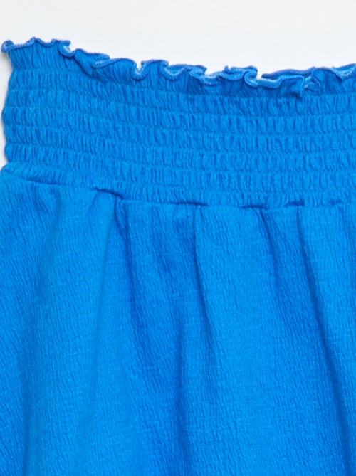 Falda de punto arrugado de algodón - Kiabi