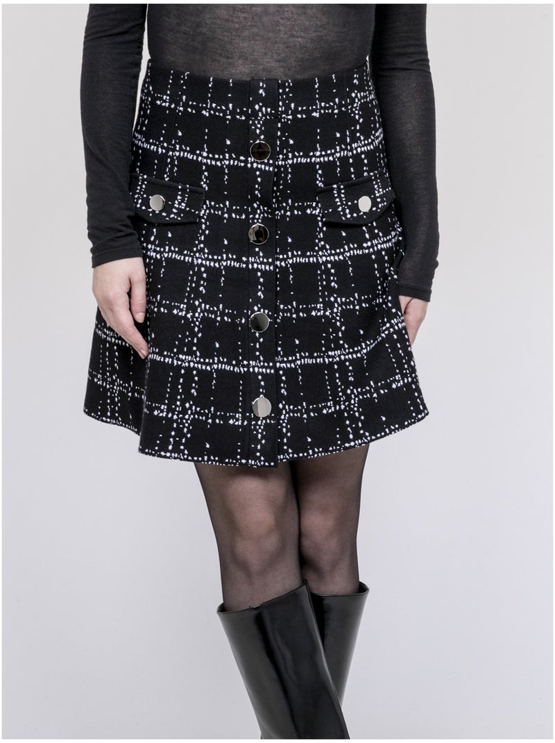 Falda de punto con botones delanteros XIVRY Blanco - Kiabi
