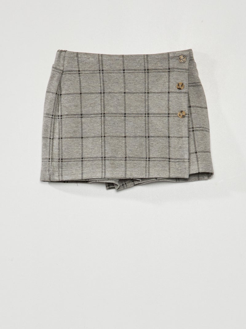 Falda de punto con botones GRIS - Kiabi