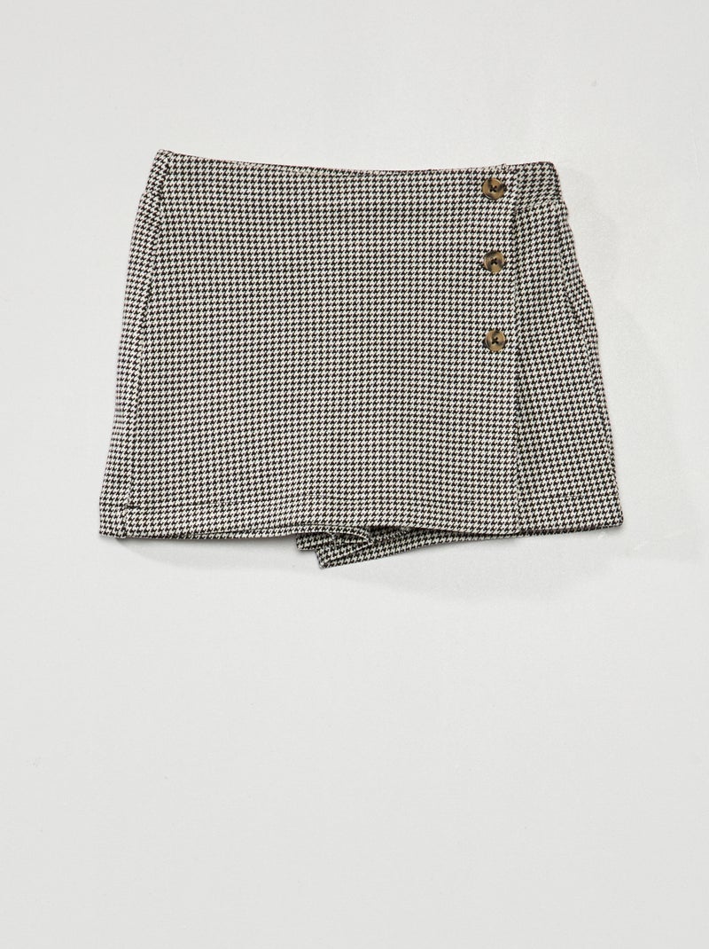 Falda de punto con botones NEGRO - Kiabi