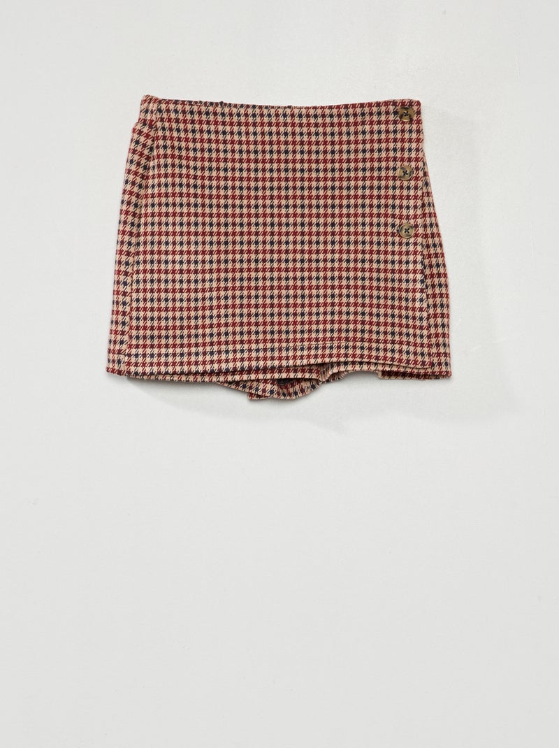 Falda de punto con botones ROJO - Kiabi