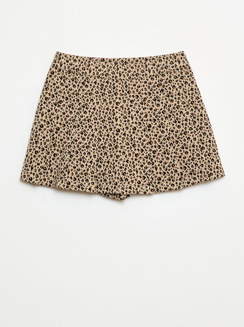 Falda de punto con estampado de leopardo - Kiabi