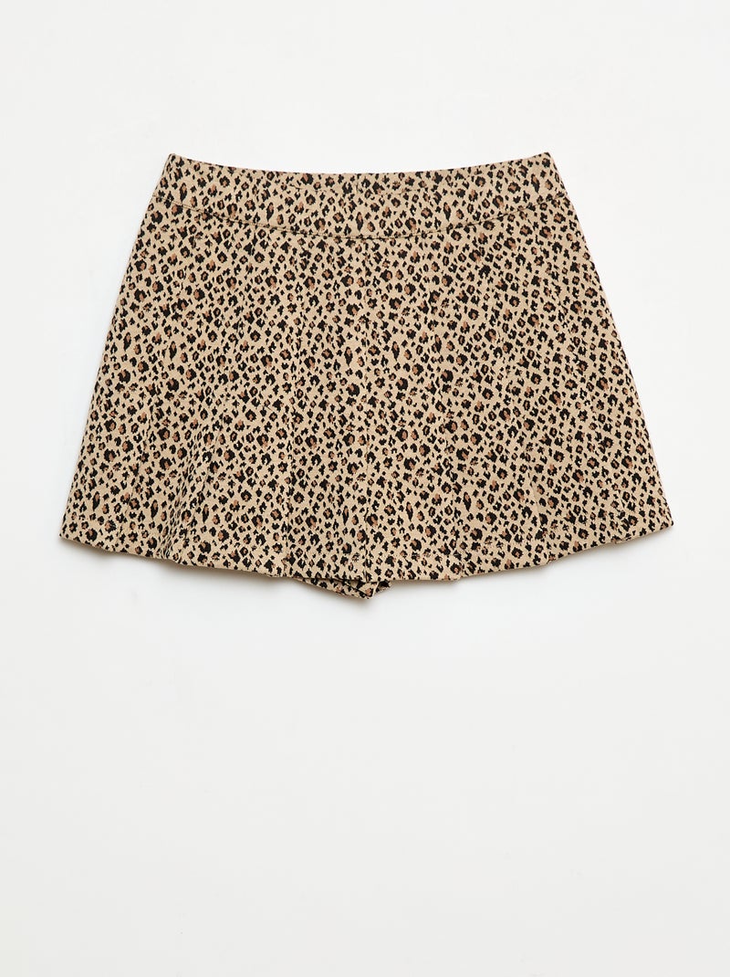 Falda de punto con estampado de leopardo Beige - Kiabi