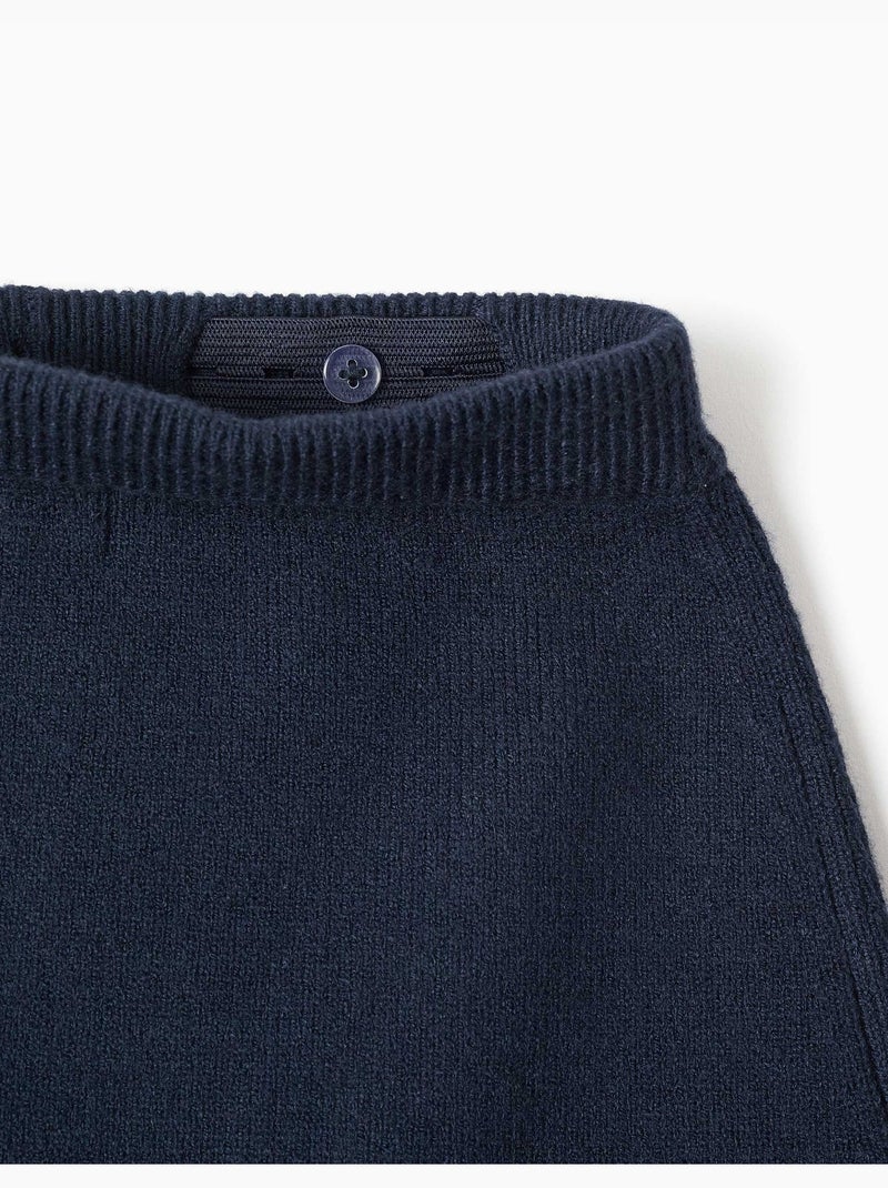 Falda de punto con lazo decorativo Azul oscuro - Kiabi