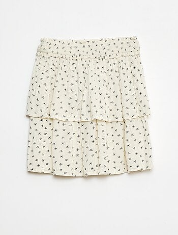 Falda de punto crepé con estampado floral