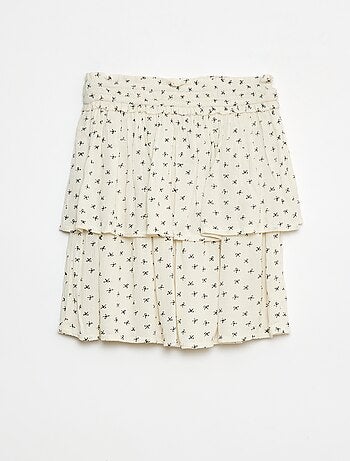 Falda de punto crepé con estampado floral