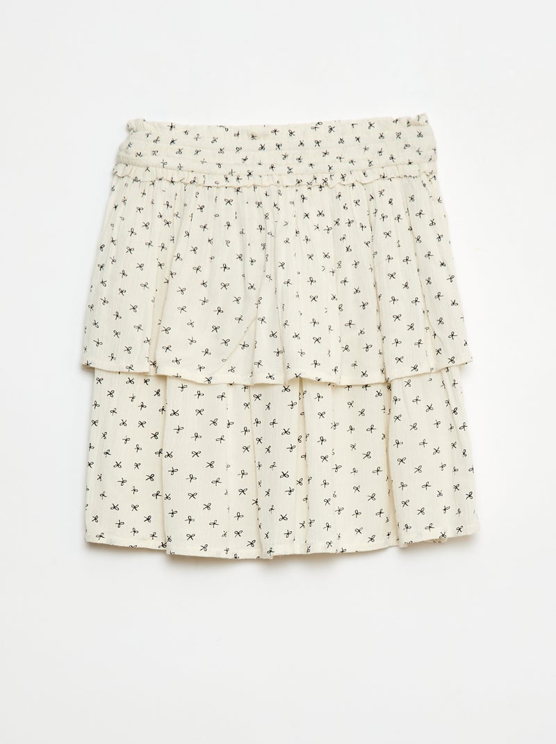 Falda de punto crepé con estampado floral Beige - Kiabi