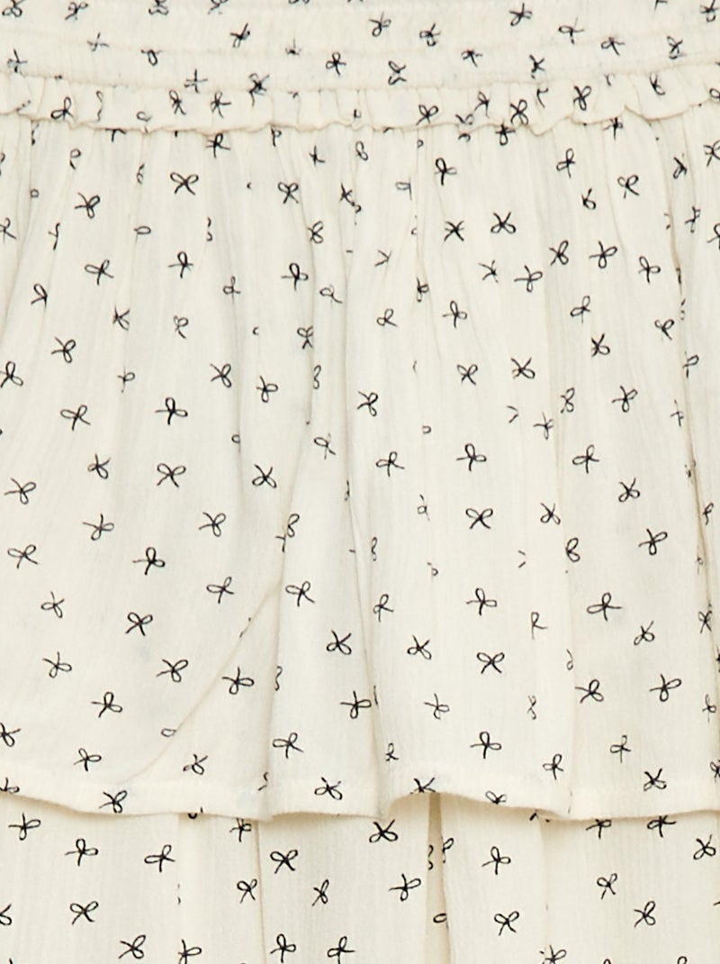 Falda de punto crepé con estampado floral Beige - Kiabi