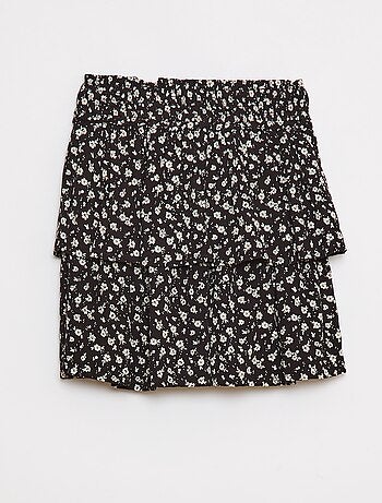 Falda de punto crepé con estampado floral