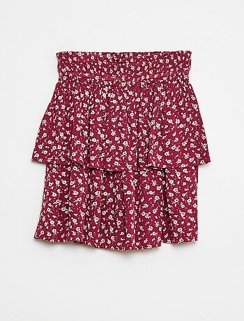 Falda de punto crepé con estampado floral