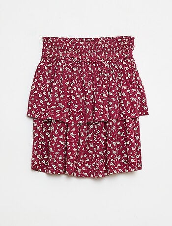Falda de punto crepé con estampado floral