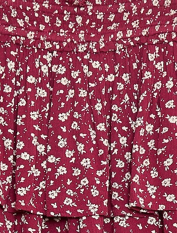 Falda de punto crepé con estampado floral