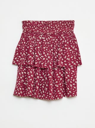Falda de punto crepé con estampado floral