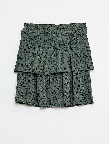 Falda de punto crepé con estampado floral