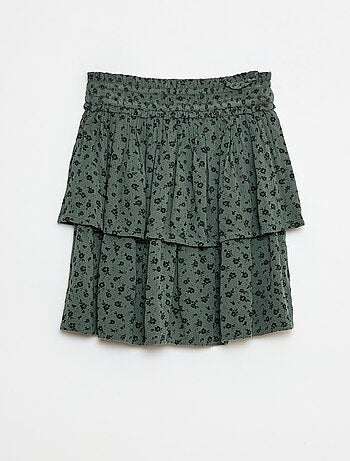 Falda de punto crepé con estampado floral