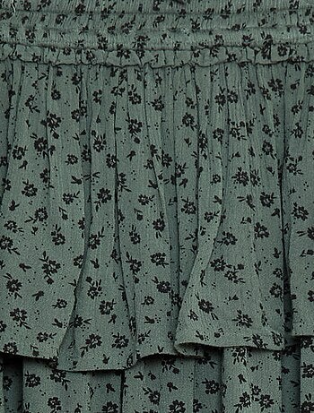 Falda de punto crepé con estampado floral