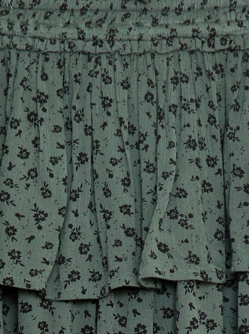 Falda de punto crepé con estampado floral - Kiabi