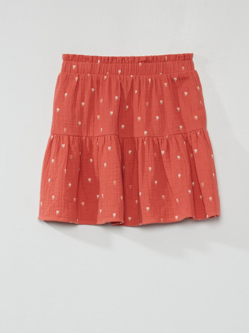 Falda de punto de crepé ROJO - Kiabi