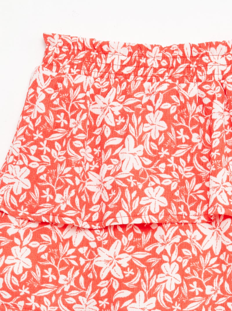 Falda de punto elástico Rojo - Kiabi