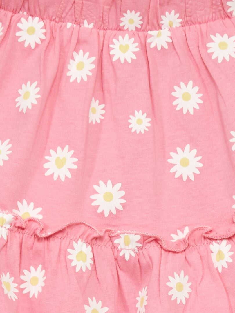 Falda de punto estampada rosa - Kiabi