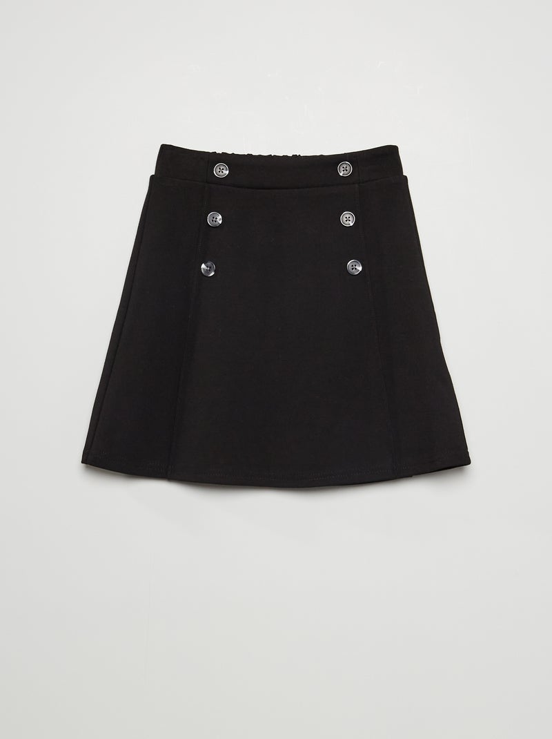 Falda de punto milano Negro - Kiabi