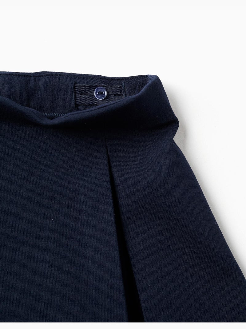 Falda de punto Roma con pliegues delanteros y traseros Azul oscuro - Kiabi