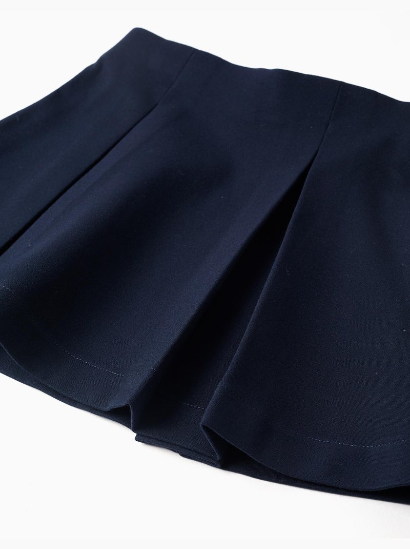 Falda de punto Roma con pliegues delanteros y traseros Azul oscuro - Kiabi