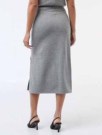 Falda de punto suave con efecto drapeado