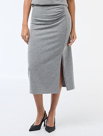 Falda de punto suave con efecto drapeado