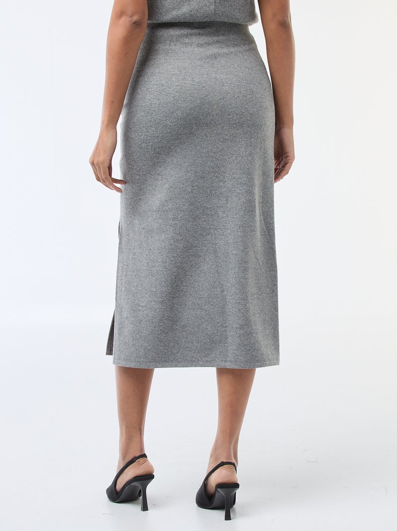 Falda de punto suave con efecto drapeado Gris - Kiabi