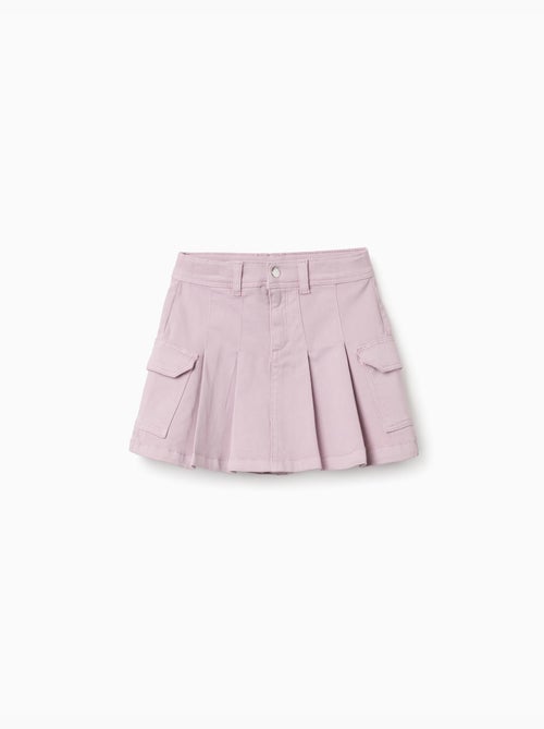 Falda de sarga con pliegues y bolsillos cargo - Kiabi Falda de sarga con pliegues y bolsillos cargo - Kiabi
