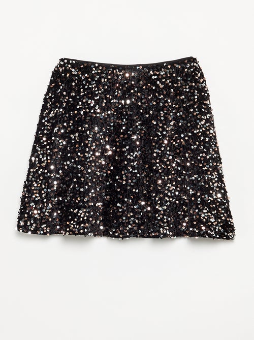 Falda de terciopelo con lentejuelas - Kiabi