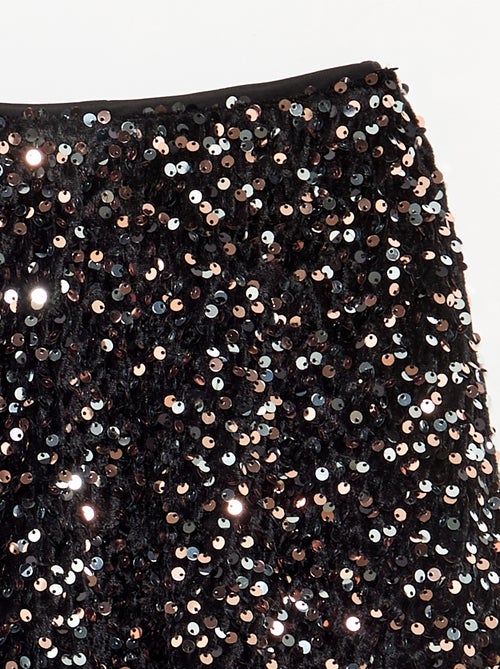 Falda de terciopelo con lentejuelas - Kiabi