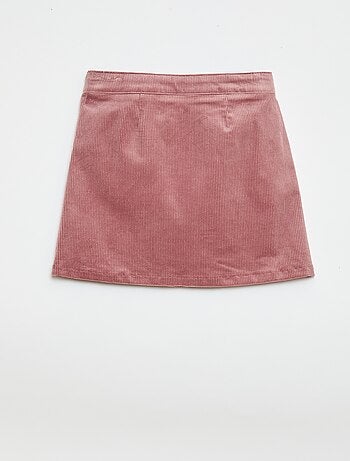 Falda de terciopelo corte corto y recto