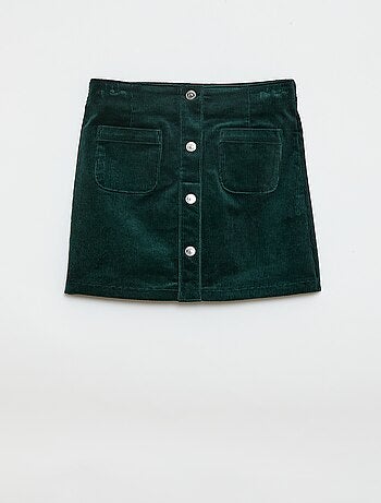 Falda de terciopelo corte corto y recto