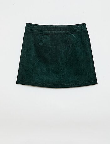 Falda de terciopelo corte corto y recto