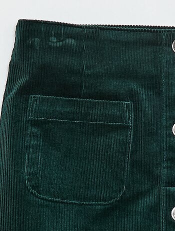 Falda de terciopelo corte corto y recto