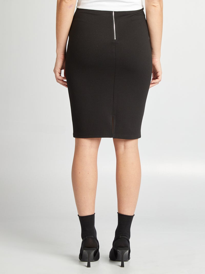 Falda de tubo de punto milano Negro - Kiabi
