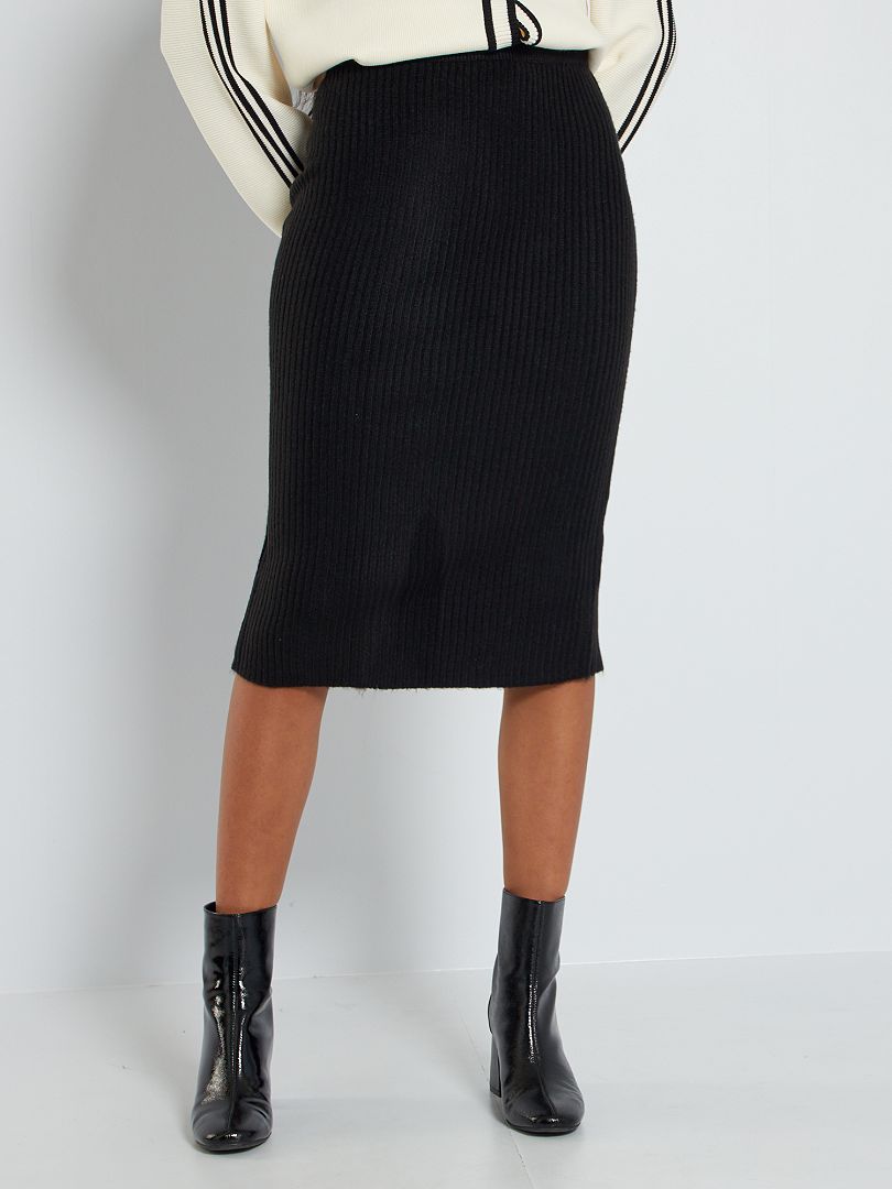 Falda de tubo de punto - negro - Kiabi €