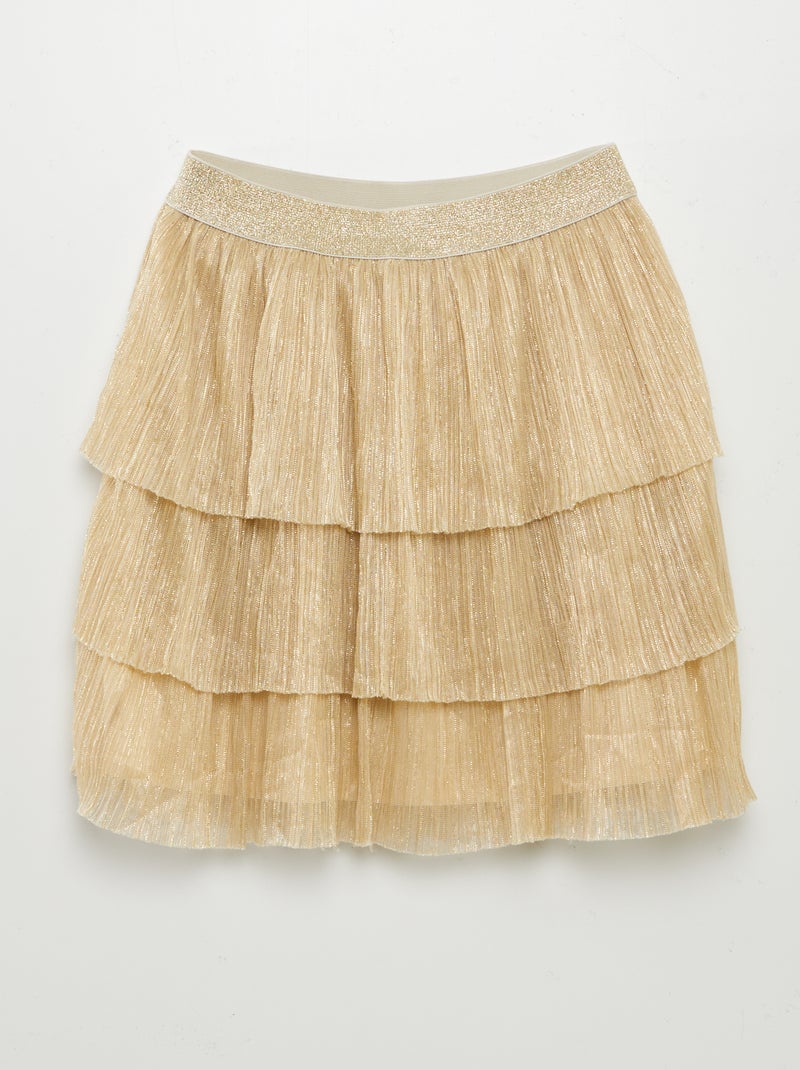 Falda de tul con hilos brillantes BEIGE - Kiabi