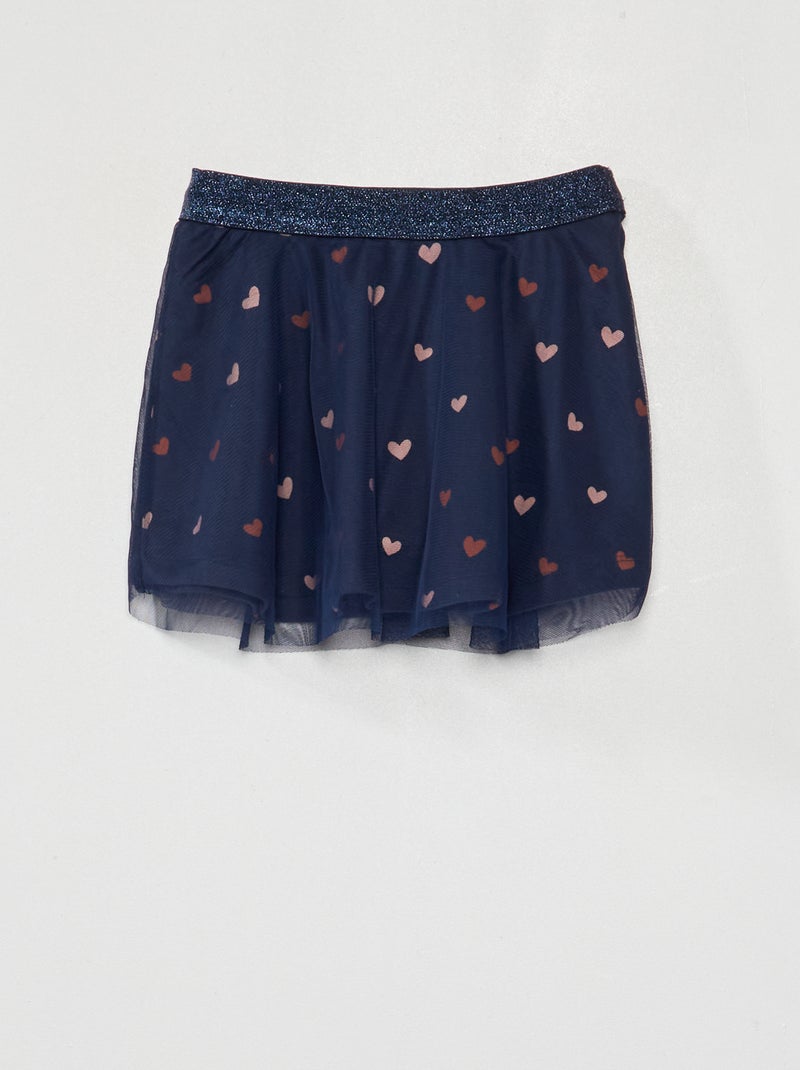 Falda de tul con motivo de 'corazones' AZUL - Kiabi