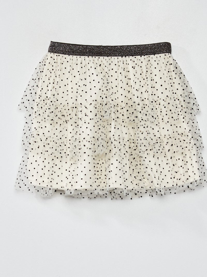 Falda de tul con motivo de lunares BEIGE - Kiabi