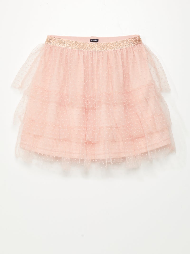 Falda de tul con motivo de lunares ROSA - Kiabi