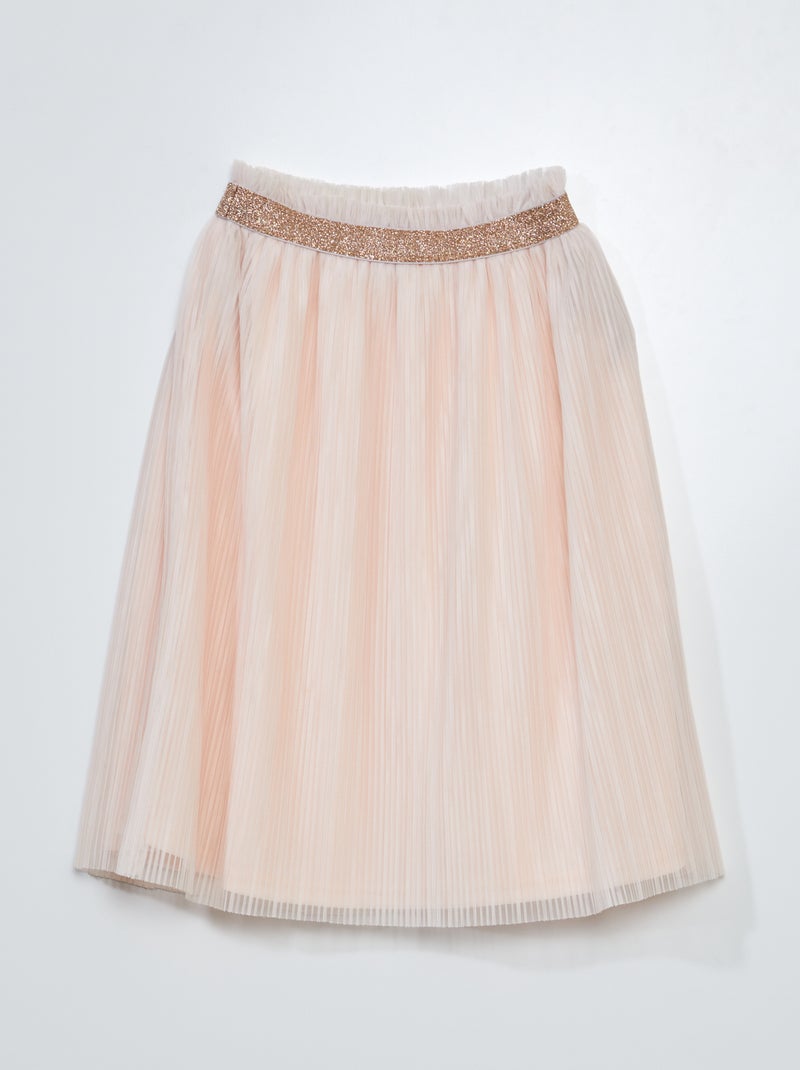 Falda de tul plisada con cintura brillante ROSA - Kiabi