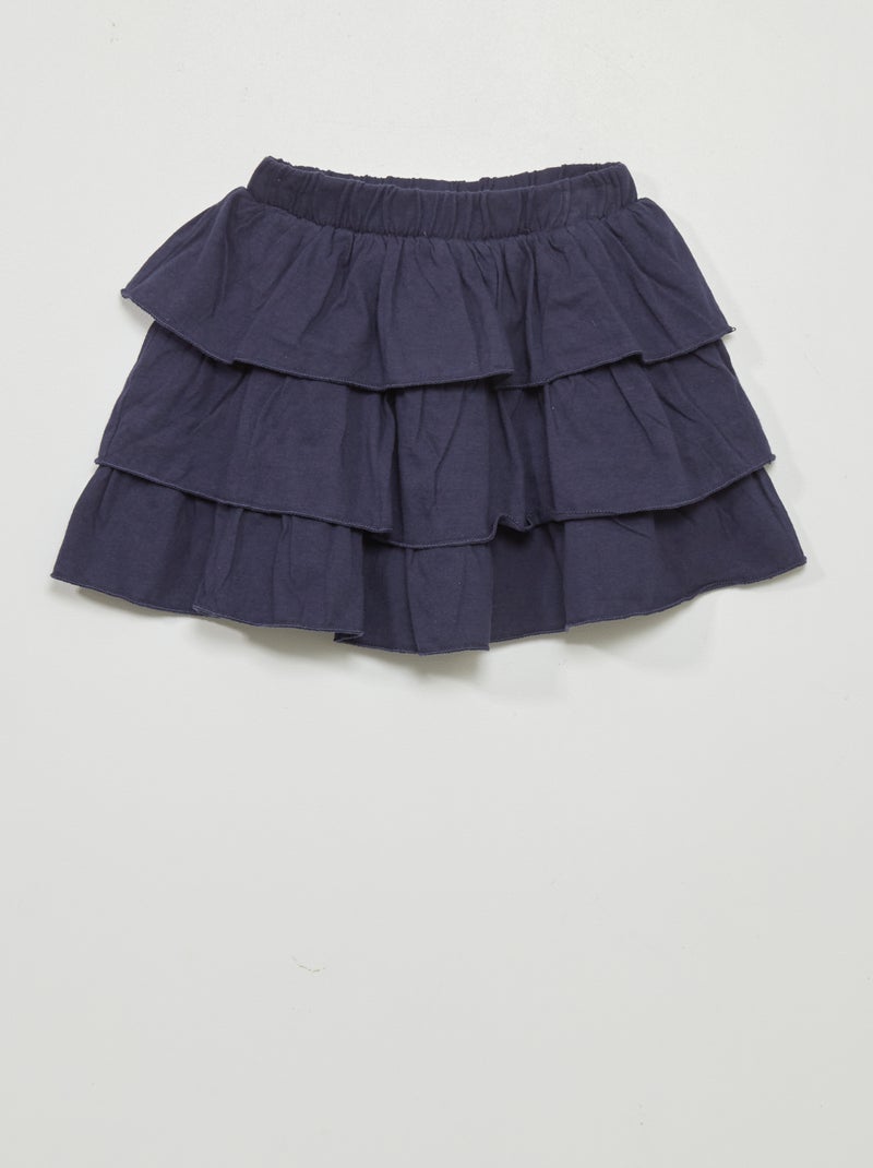 Falda de volantes azul marino - Kiabi