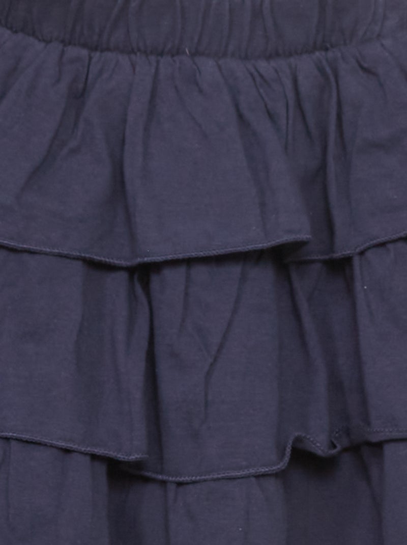 Falda de volantes azul marino - Kiabi